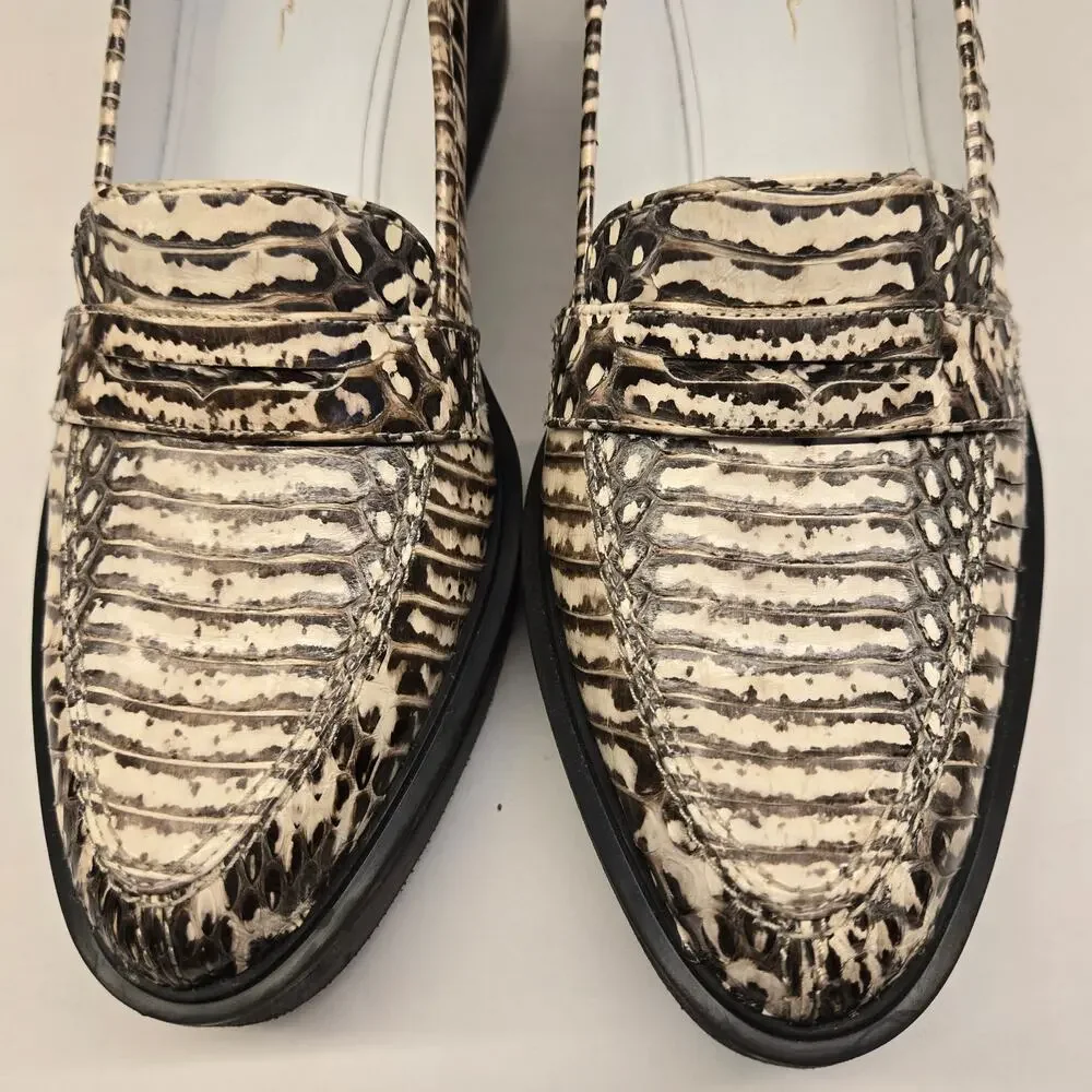 3.1 Phillip Lim Snake Embossed Platform Wedge Loafer EU 40 US 10 Chunky Creeper